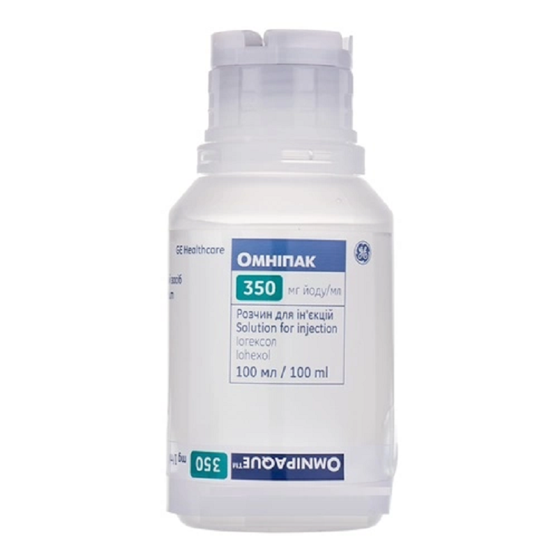 Омніпак розчин д/ін. 350 мг йоду/мл по 100 мл №10 у флак.